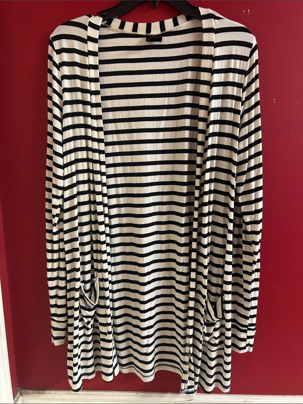 Agnes & Dora Favorite Cardi Striped Cardigan Black & Cream Small